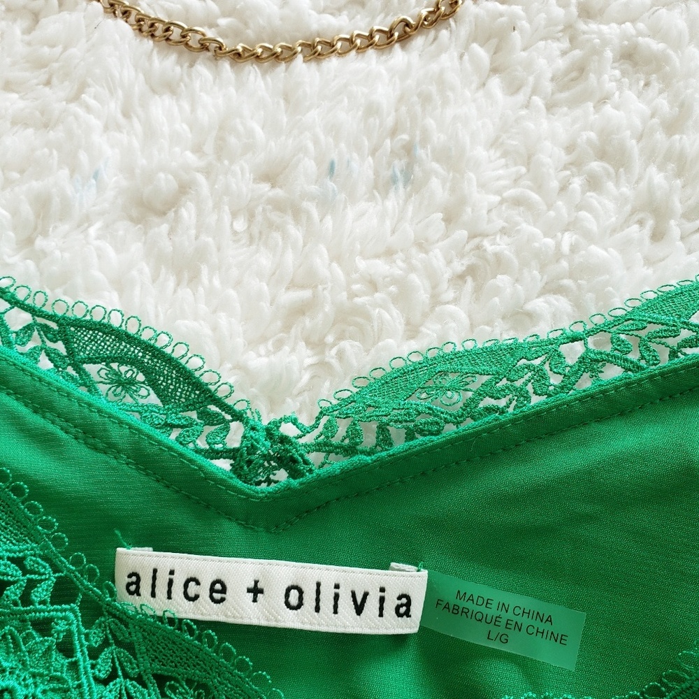 ALICE + OLIVIA Cold-shoulder lace-trim mini dress - Picture 7 of 7